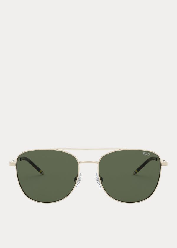 Gafas De Sol Polo Ralph Lauren Hombre Verdes - Striped Rectangular - GYFNQ3641